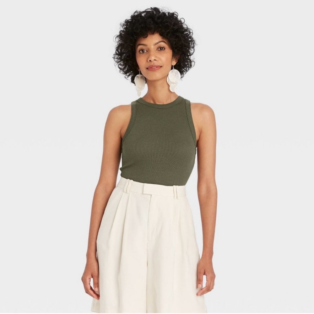 A New Day Olive Green Tank Top